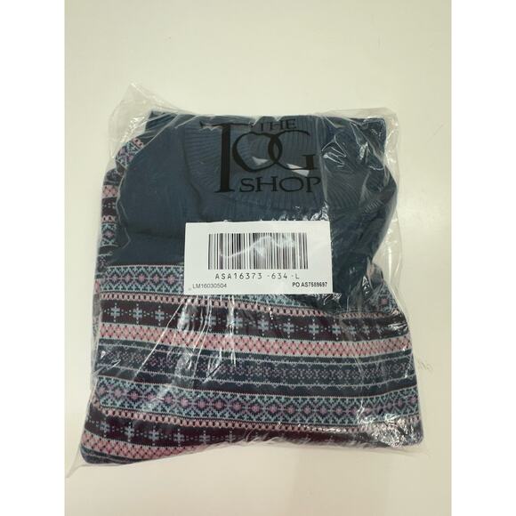 The Tog Shop Womens Sweater Size Large Teal Fair Isle Long Sleeve Knit NWTs - Picture 11 of 13
